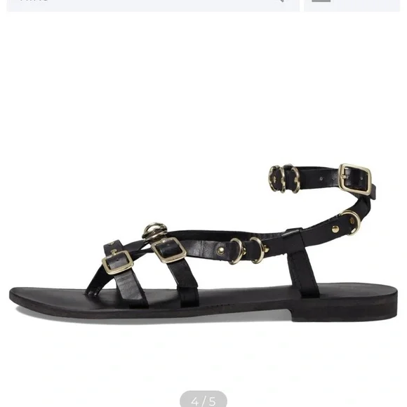 Free People Midas Touch Women’s Size 8.5 Black Strappy Buckle Sandal New in box - Picture 6 of 7